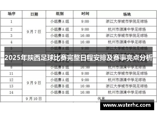 2025年陕西足球比赛完整日程安排及赛事亮点分析